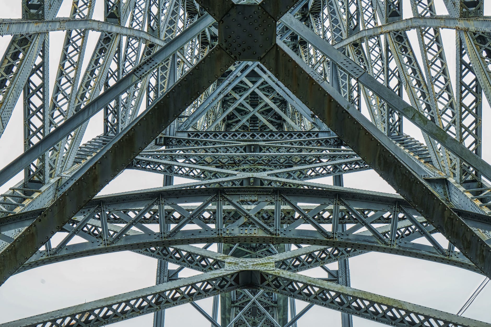 blue metal framework of an infrastructure