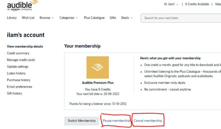 How To Pause Audible Membership [for 30/60/90 days]